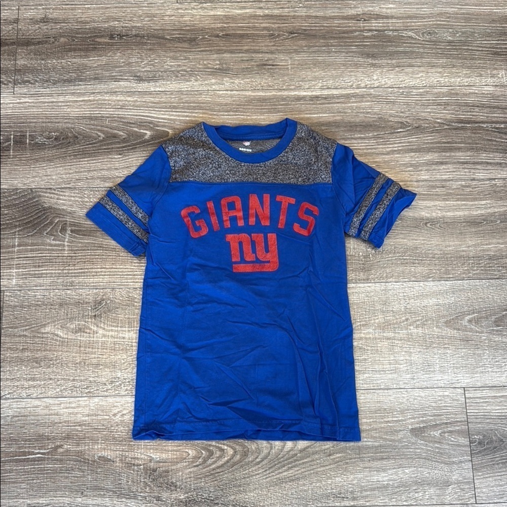 New York Giants Kids Blue and Gray T-Shirt (10/12)